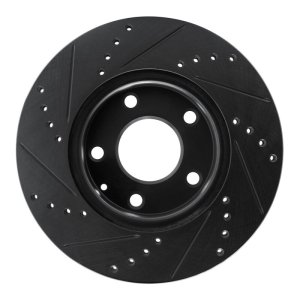 Mazda 3 Brake Rotor (1) - Front Right - R1 Concepts - Drilled & Slotted - Black - `19-`25